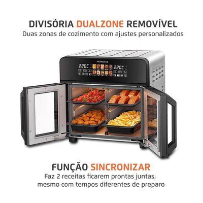 Air Fryer Forno 25L French Door Mondial Preto/inox 2000W AFDO-25L-FD 110V