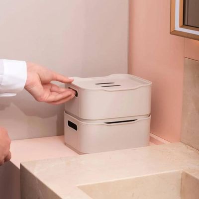 Cesto Pequeno Organizador 1,75L Com Tampa Coza Fit Plástico