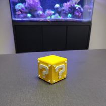 Cubo Interrogação Porta Objetos c/ Tampa 5 cm 3D Mario Gamer Mesa Escritório Geek