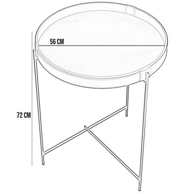 Mesa De Canto Lateral Decorativa Industrial Sala de Estar 56 cm Sintético Preto P06 Daisy - Lyam