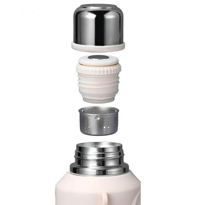 Garrafa Térmica Inox Com Alça Academia Passeio Viagem Branco