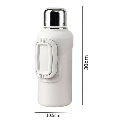 Garrafa Térmica Inox Com Alça Academia Passeio Viagem Branco