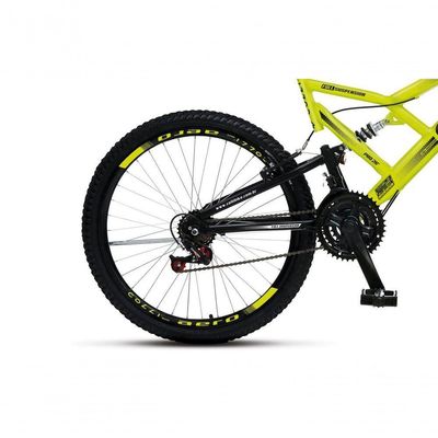 Bicicleta Gps 148 Dupla Suspensão Aro 26 21 Marchas Amarelo Neon