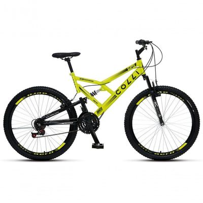 Bicicleta Gps 148 Dupla Suspensão Aro 26 21 Marchas Amarelo Neon