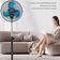 Ventilador Coluna 220v De Chao Potente 3 Velocidades 45w Coluna Pedestal Giratorio 3 Velocidades Turbo Sile