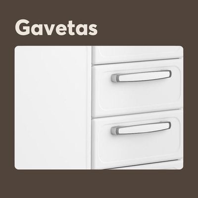 Balcão De Aço Tampo 3 Portas 2gav Branco Evidence Bertolini Branco