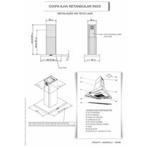 Coifa Ilha 60cm Retangular Terim Inox 220V