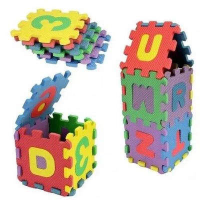 TAPETE DE MONTAR INFANTIL 36 PEÇAS E.V.A 4 CM X 4 CM