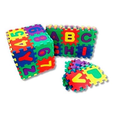 TAPETE DE MONTAR INFANTIL 36 PEÇAS E.V.A 4 CM X 4 CM