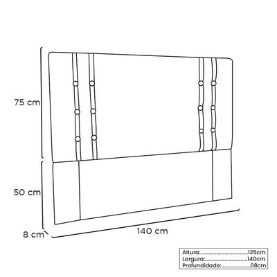 Cabeceira Gênova para Cama Box Casal 140cm Suede Caramelo