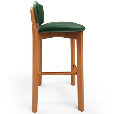 Banqueta Alta Para Cozinha Sala de Jantar Bar Dara L02 Couríssimo Verde Musgo - Lyam Decor