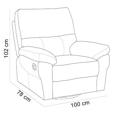 Poltrona do Papai Reclinável e Giratória Oliver D06 Couríssimo Camel - Lyam Decor