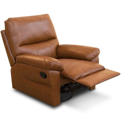 Poltrona do Papai Reclinável e Giratória Oliver D06 Couríssimo Camel - Lyam Decor
