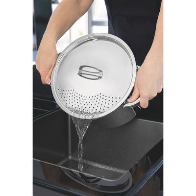 Espagueteira Tramontina Solar Aço Inox Fundo Triplo 24 cm 7,7 Litros