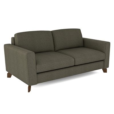 Sofá Sala de Estar Living 3 Lugares 280cm Presley Pés Madeira Linho Cinza G52 - Gran Belo