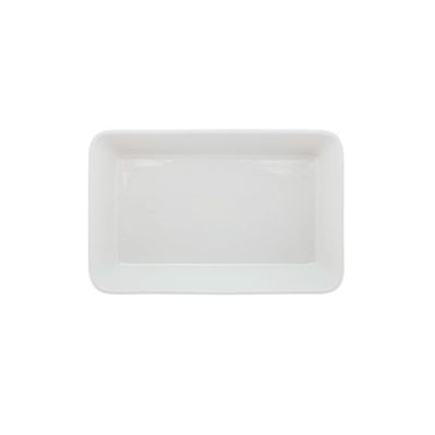 Travessa Refratario de Porcelana Retangular Branco 25,5cm