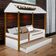 Cama Casa Solteiro Lara Branca Com Aux, Led E 02 Colchões