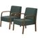 Kit 2 Poltronas 1 Lugar Jade Pé Madeira Suede Verde