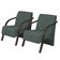 Kit 2 Poltronas Vênus 1 Lugar Braço Pé Madeira Verde