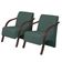 Kit 2 Poltronas Vênus 1 Lugar Braço Pé Madeira Verde