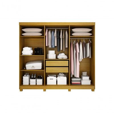 Armario Roupeiro Madri 6 Portas 2 Gavetas C-kit 4 Espelho Madri Com Pes Chf Cinamomo-off White