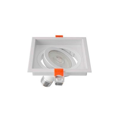 Spot De Embutir Recuado Nordecor Loyo Para 1 Lâmpada Par 20 E27 Quadrado Branco
