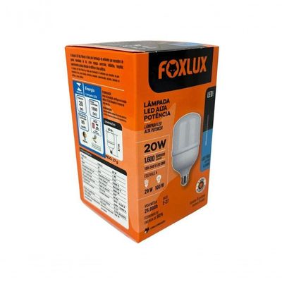 Lampada Led Bulbo 20w 6500 K Foxlux Bivolt Kit 03 Und