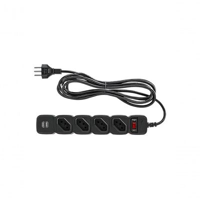 Protetor Eletronico Intelbras Epe204 4 Tomadas 2 Usb Preto