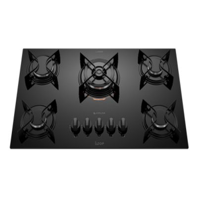 Cooktop 5 Bocas Preto com Mesa de Vidro e Tripla Chama Atlas U Top Bivolt
