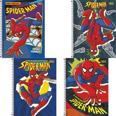 CADERNO CAPA DURA UNIVERSITÁRIO SPIDER MAN FIT 1M 80FLS
