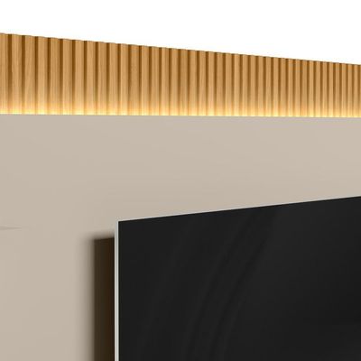 Rack Para Sala Com Painel Para Tv 70 Pol Led 297cm Spencer L05 Tauari Off White Fosco - Lyam Decor