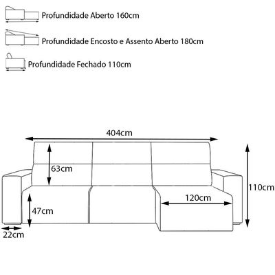 Sofá Retrátil Reclinável 7 Lugares Sala de Estar 404cm Russo Couro Caramelo - Gran Belo