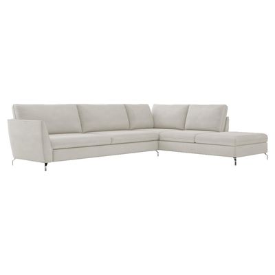 Sofá de Canto Chaise Direito 267 cm Olívia Suede Bege - Gran Belo