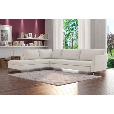 Sofá de Canto Chaise Esquerdo 307 cm Olívia Suede Bege - Gran Belo