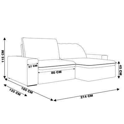 Sofá Retrátil 214 cm Sala de Estar Gabi Suede Bege - Gran Belo