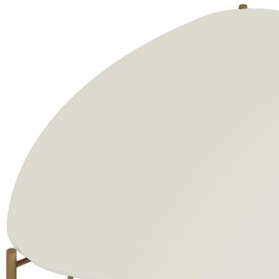 Mesa de Centro Para Sala de Estar Baixa Pés Industrial Dourado Alef I03 Luna - Lyam Decor