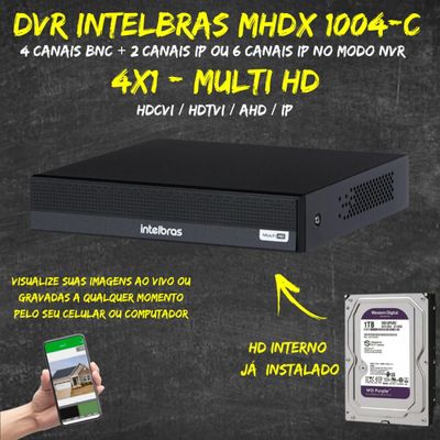 Kit 4 Cameras 02 cam 1220 Full Color 02 cam 1220B Full HD Intelbras Dvr 3004-C, Purple 1TB