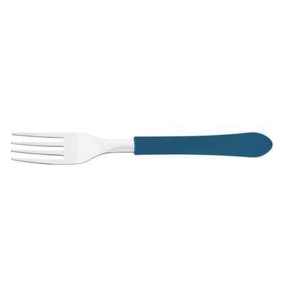 Kit 3 Garfo de Mesa Tramontina Leme Inox Azul Oceano