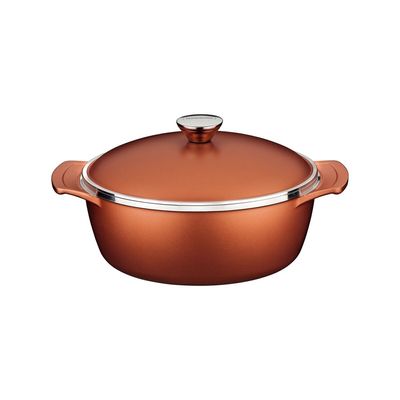 CAÇAROLA TRAMONTINA LYON REDONDA EM ALUMÍNIO FORJADO ANTIADERENTE 24CM 3,7L DOURADO 20960/424