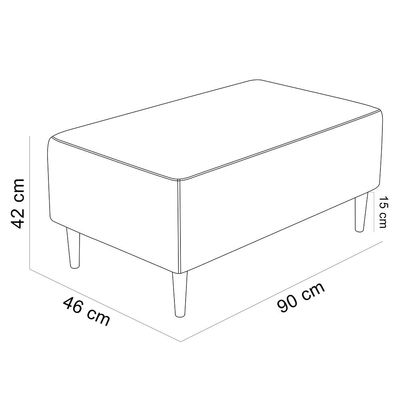 Kit 02 Puffs Decorativo Para Sala de Estar Cléo Pés Palito 90 cm W01 Couríssimo Canela - Lyam Decor