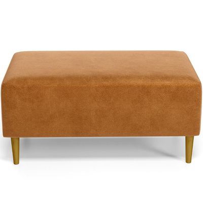 Kit 02 Puffs Decorativo Para Sala de Estar Cléo Pés Palito 90 cm W01 Couríssimo Canela - Lyam Decor