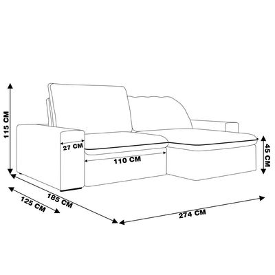 Sofá Retrátil 274 cm Sala de Estar Gabi Suede Cinza - Gran Belo