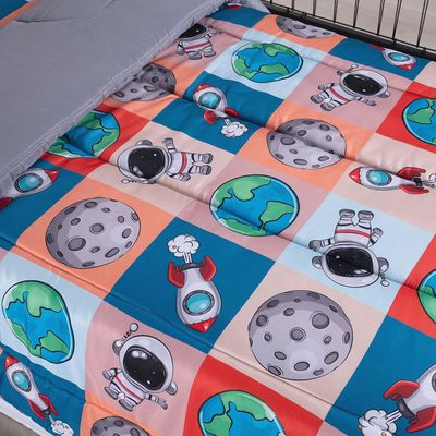 Coberdrom Edredom Solteiro Alegria Astronauta - 100% poliéster