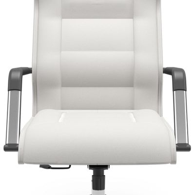 Cadeira De Escritório Giratória Presidente Base Cromada Kirk P03 Facto Branco - Lyam Decor