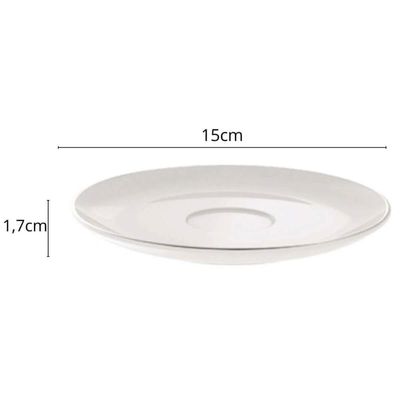 Kit 12 Xícaras de Chá Café com Pires Porcelana 185ml Tramont