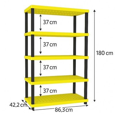 Estante Modular Plástico Suporta 250kg Resistente Vig 5 Prateleiras Ordene Organizadora Multiuso
