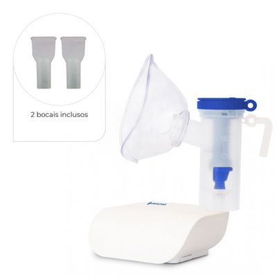 Nebulizador Inalador de Ar Comprimido Adulto e Infantil Dellamed Branco / Bivolt