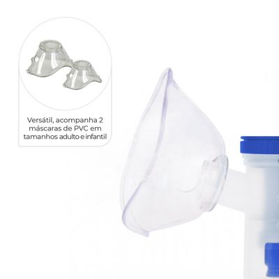 Nebulizador Inalador de Ar Comprimido Adulto e Infantil Dellamed Branco / Bivolt