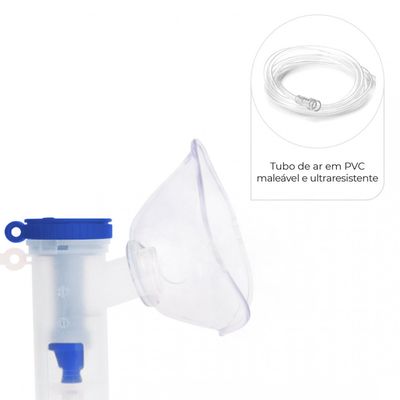Nebulizador Inalador de Ar Comprimido Adulto e Infantil Dellamed Branco / Bivolt