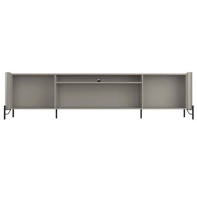 Rack Para Sala de Estar TV 85 Pol 4 Portas Pés Industrial Preto Alef I03 Grigio - Lyam Decor